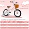 Pink Carbon Steel Kids Bike with Rubber Wheels, Handbrake and Training Wheels